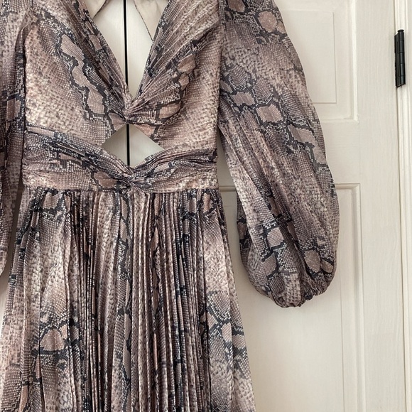 NWT ZIMMERMANN Midi Dress Wedding Cutout Pleated Silk Long Puff Sleeve Size 0 4‎ - Picture 10 of 17